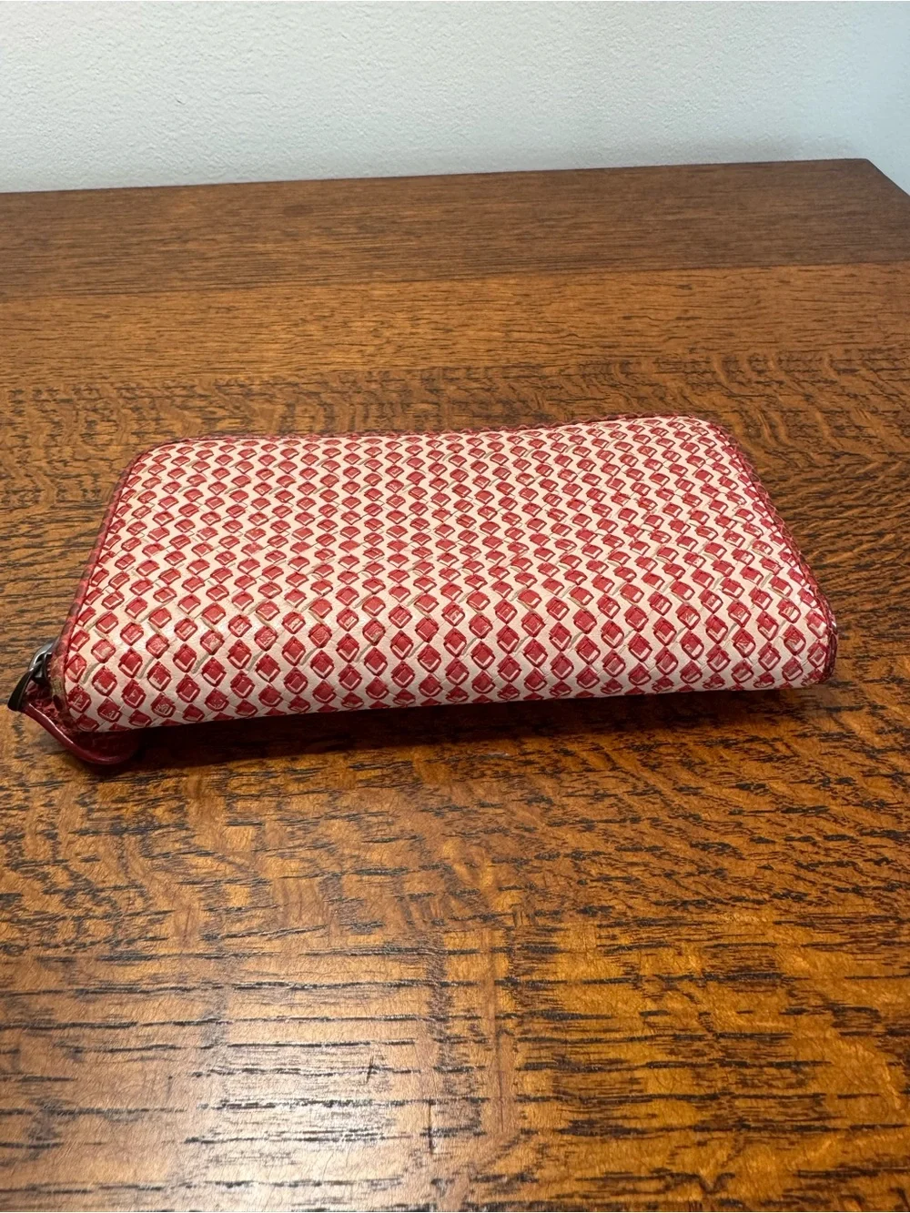 Bottega Veneta Woven Intrecciato Zip Around Wallet w/Python Trim w/ COA